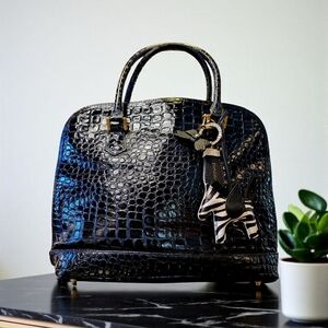 CYBER MONDAY SALE!! Lord and Taylor Embossed Leather Handbag with Charms.